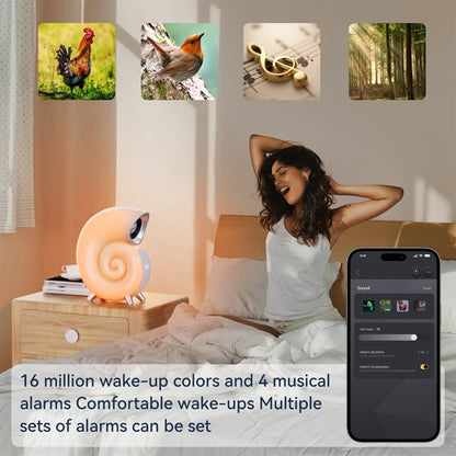 Conch Bluetooth Speaker with Led Light 16M APP Lamp Clock