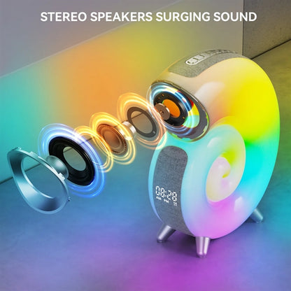 Conch Bluetooth Speaker with Led Light 16M APP Lamp Clock