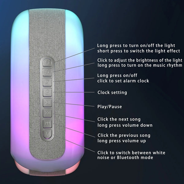 Conch Bluetooth Speaker with Led Light 16M APP Lamp Clock