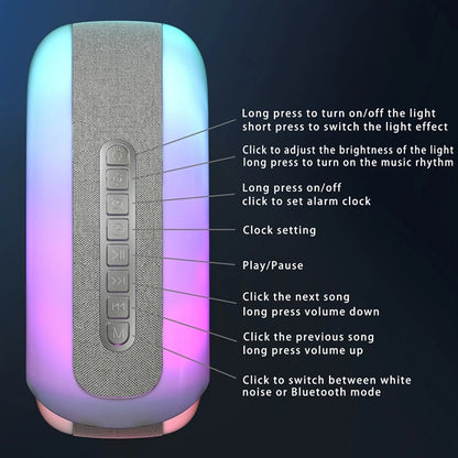 Conch Bluetooth Speaker with Led Light 16M APP Lamp Clock