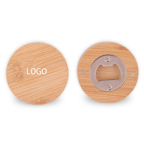 Round Wooden Bottle Opener Coaster