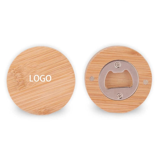 Round Wooden Bottle Opener Coaster
