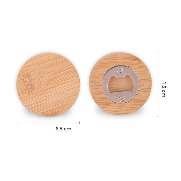 Round Wooden Bottle Opener Coaster