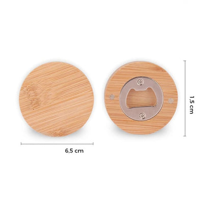Round Wooden Bottle Opener Coaster