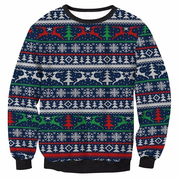 Crew Neck Ugly Christmas Sweatershirts for Women Men
