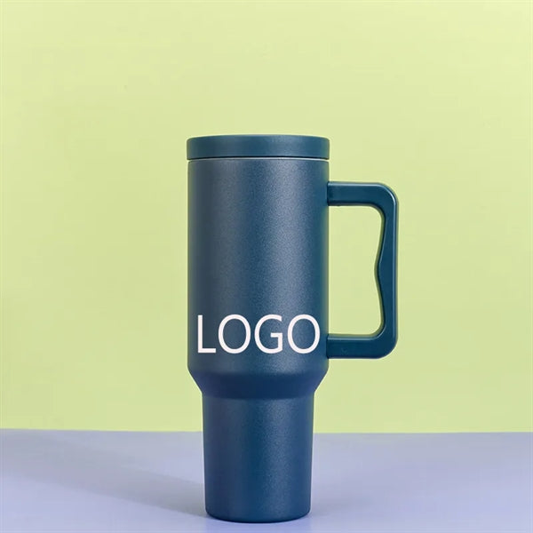 40oz Large Stainless Steel Tumbler with Handle and Straw