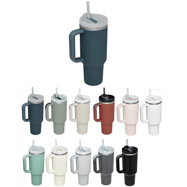 40 oz Tumbler with Handle and Straw Lid
