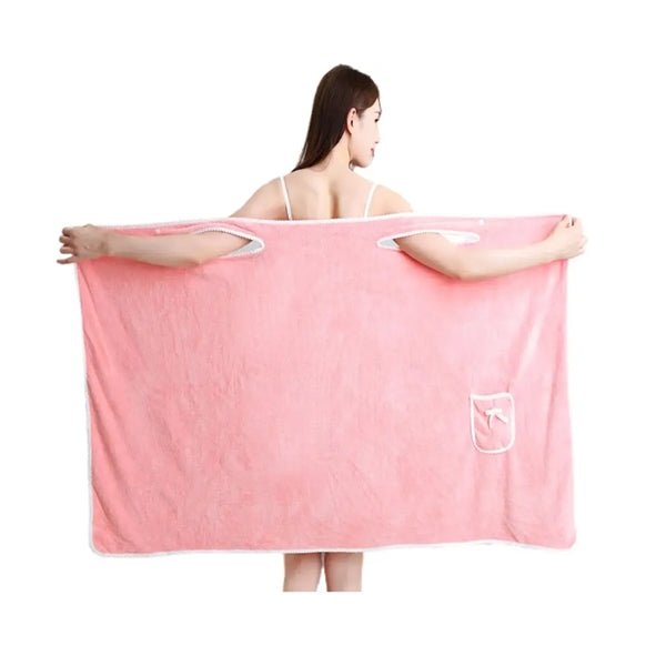 Coral Fleece Wearable Bath Towel