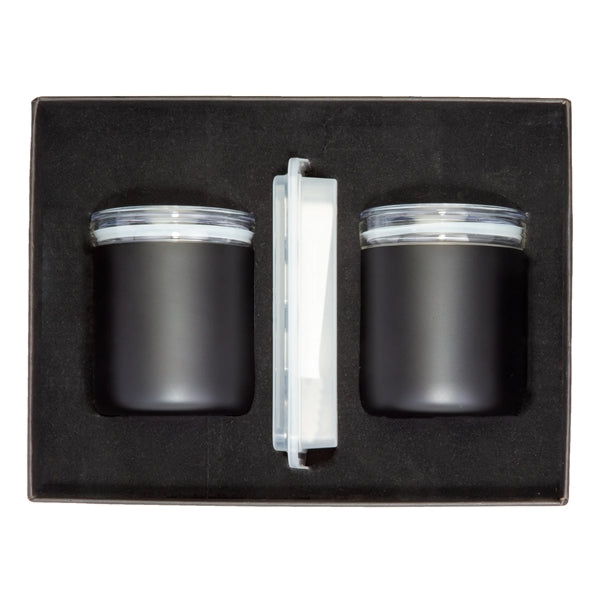 Stainless Glass Tumbler & Whiskey Cube Set
