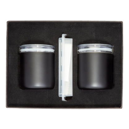 Stainless Glass Tumbler & Whiskey Cube Set