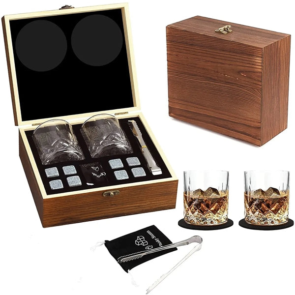 Whiskey Ice Cube Stone Glass Gift Set