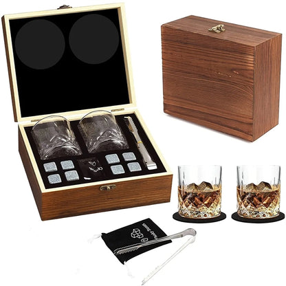 Whiskey Ice Cube Stone Glass Gift Set