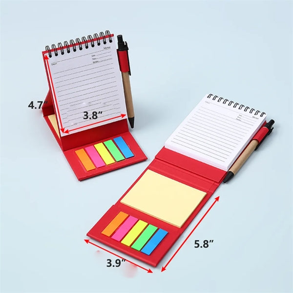Coil Memo Pad with Pen and Sticky Notes
