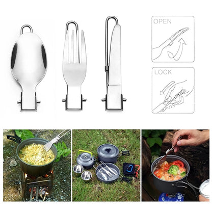 Foldable Travel 3-in-1 Utensils Set Spoon, Fork&Knife