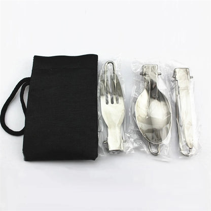 Foldable Travel 3-in-1 Utensils Set Spoon, Fork&Knife