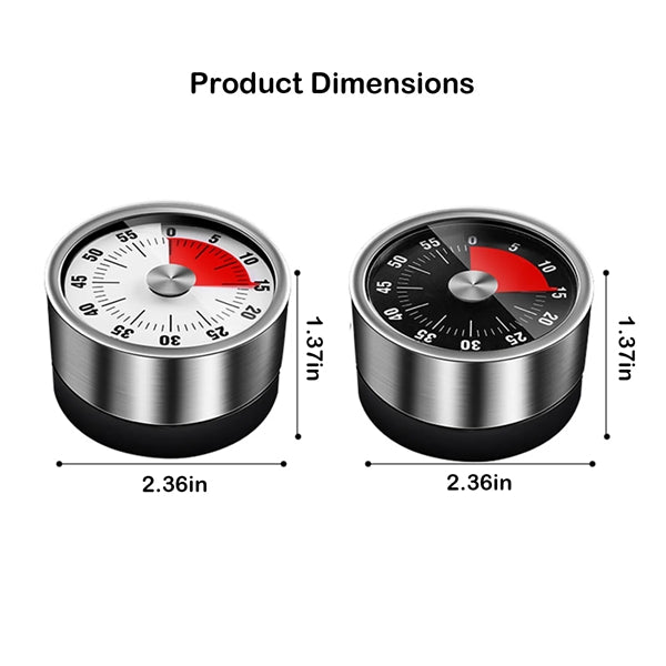 Mechanical Magnetic Stainless Steel Timer 60 Mins Countdown