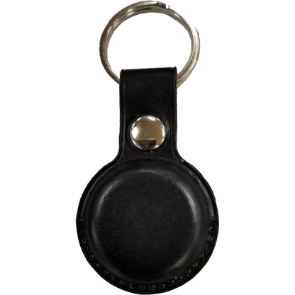 Leather Tag Holder w/ Snap Button & Keyring Custom Logo
