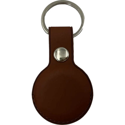 Leather Tag Holder w/ Snap Button & Keyring Custom Logo