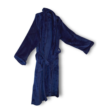 Mink Touch Luxury Robe (White & Navy)