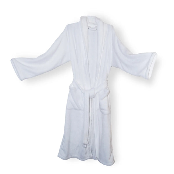 Mink Touch Luxury Robe (White & Navy)