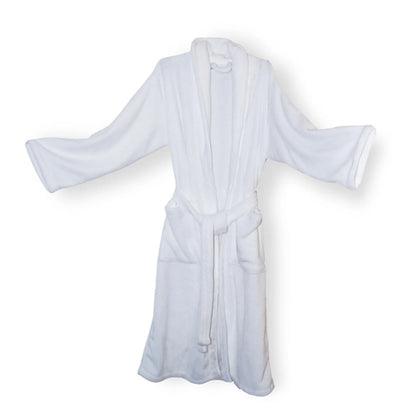 Mink Touch Luxury Robe (White & Navy)