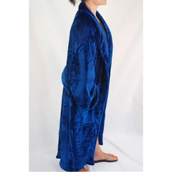 Mink Touch Luxury Robe (White & Navy)