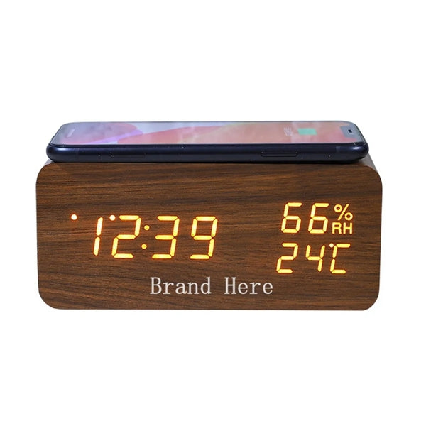 Wooden Wireless Charger Alarm Clock
