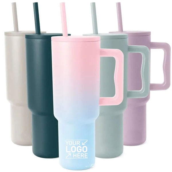 Insulated Stainless Steel 40oz Tumbler with Handle and Straw