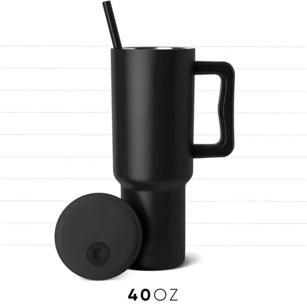Insulated Stainless Steel 40oz Tumbler with Handle and Straw