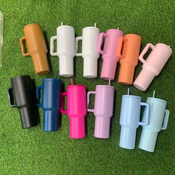 Insulated Stainless Steel 40oz Tumbler with Handle and Straw