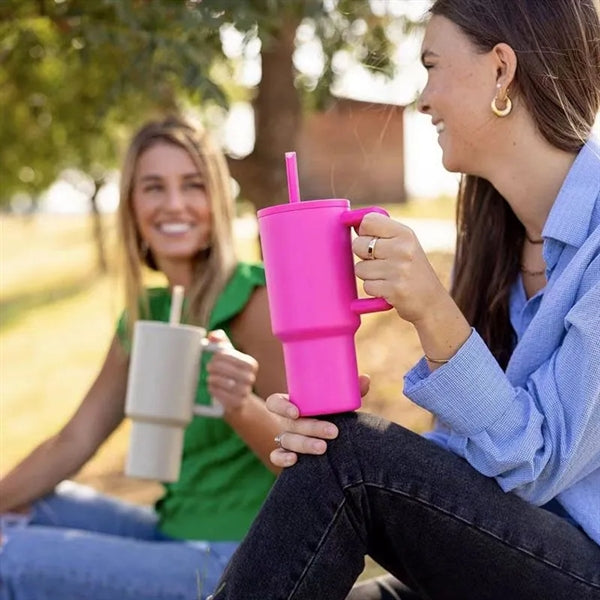 Insulated Stainless Steel 40oz Tumbler with Handle and Straw
