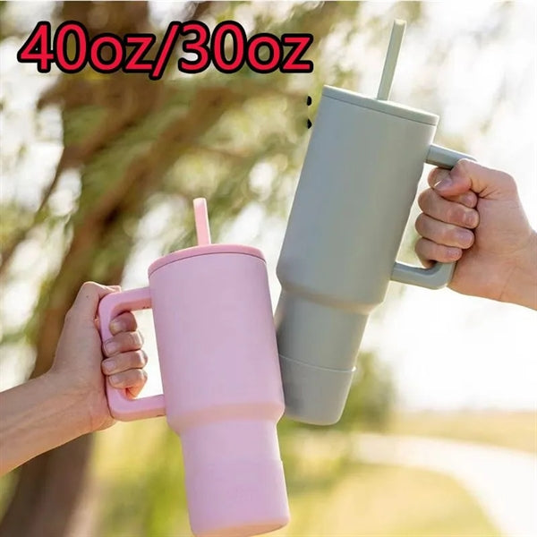 Insulated Stainless Steel 40oz Tumbler with Handle and Straw