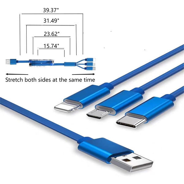 3 In 1 Retractable Multiple Charging Cable