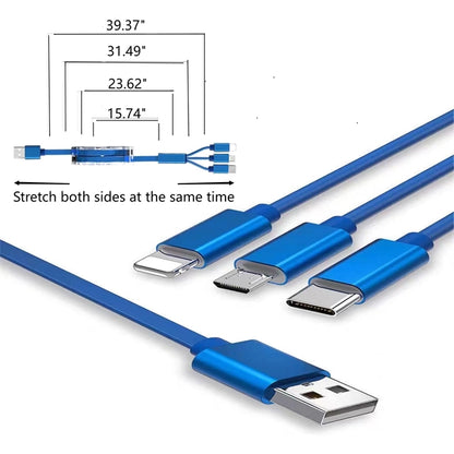 3 In 1 Retractable Multiple Charging Cable
