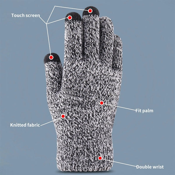 3 Finger Touch Friendly Thick Adult Warmth Gloves