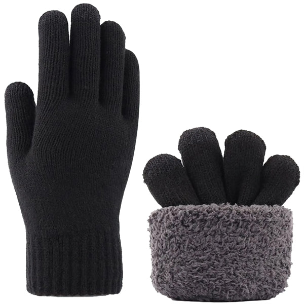 3 Finger Touch Friendly Thick Adult Warmth Gloves
