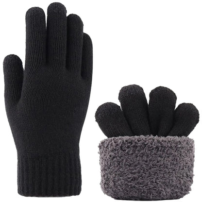 3 Finger Touch Friendly Thick Adult Warmth Gloves