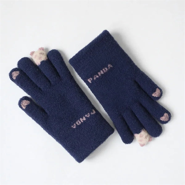 Adult Winter Female Gloves W/ Animal Jacquard Finger