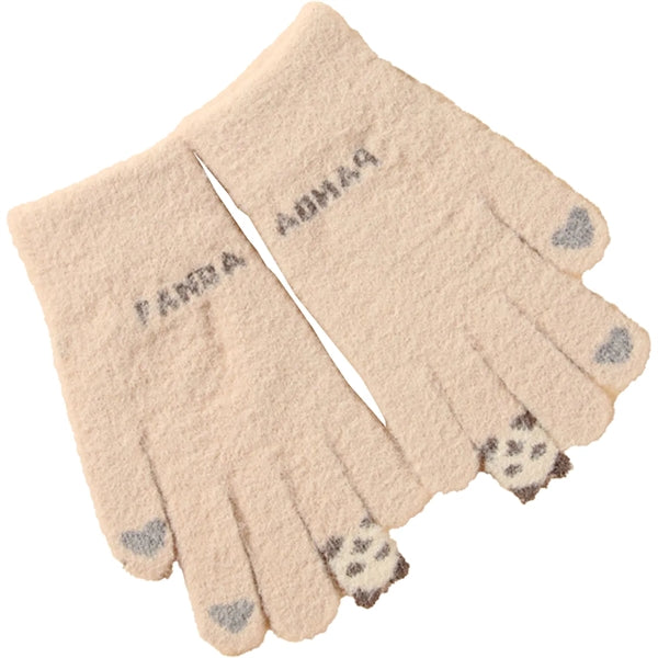 Adult Winter Female Gloves W/ Animal Jacquard Finger