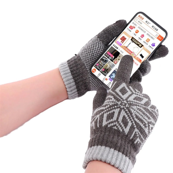 Cold Resistance Adult Male Gloves W/ 3 Finger Touch