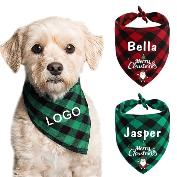 Lattice Pattern Triangle Polyester Pet Bandana