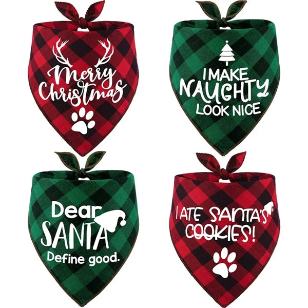 Lattice Pattern Triangle Polyester Pet Bandana