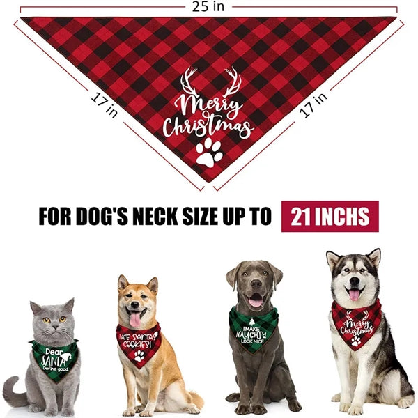 Lattice Pattern Triangle Polyester Pet Bandana