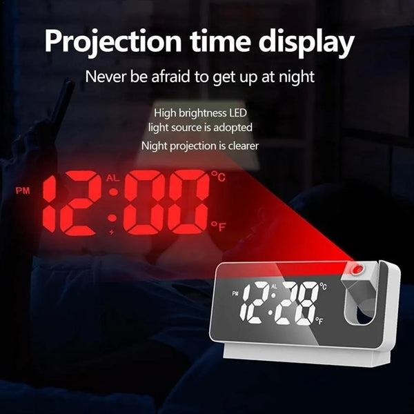 LED Projection Alarm Clock