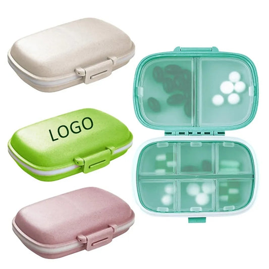Portable 8 Compartments PP Material Pill Dispenser