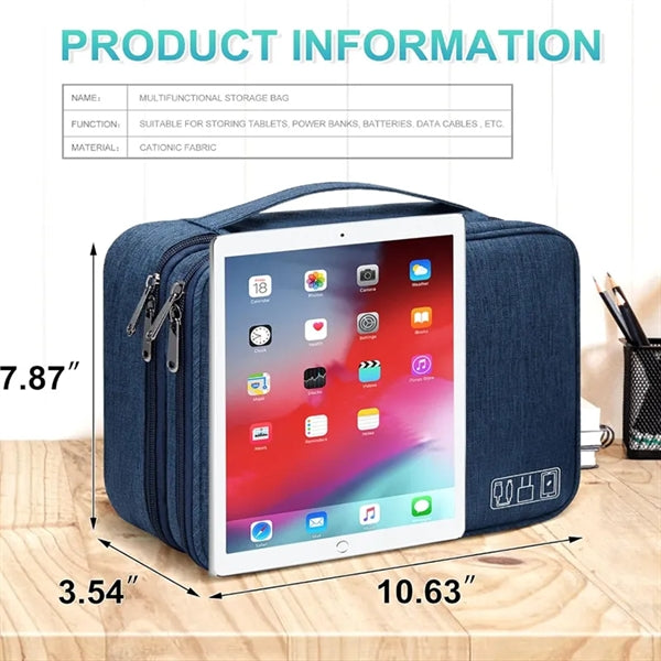 Double Layers Electronics Travel Organizer