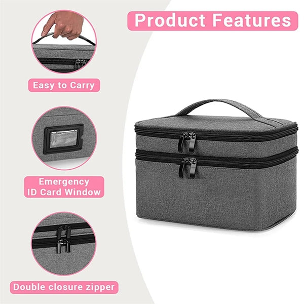 Empty Medicine Travel Storage Pill Bottle Organizer Bag