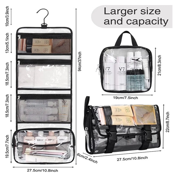 Large  TSA Approved Travel Hanging Clear Toiletry Makeup Bag