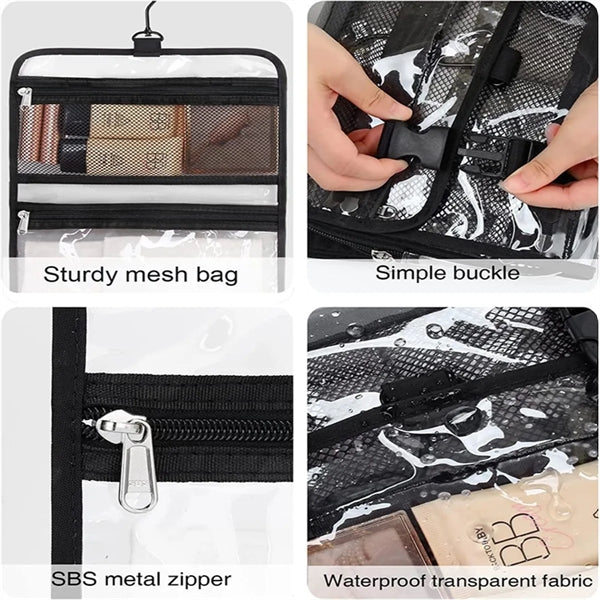 Large  TSA Approved Travel Hanging Clear Toiletry Makeup Bag