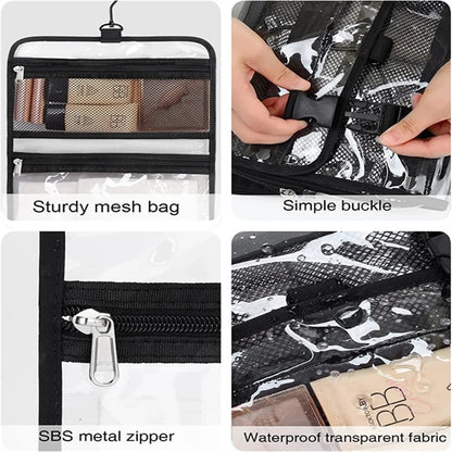 Large  TSA Approved Travel Hanging Clear Toiletry Makeup Bag